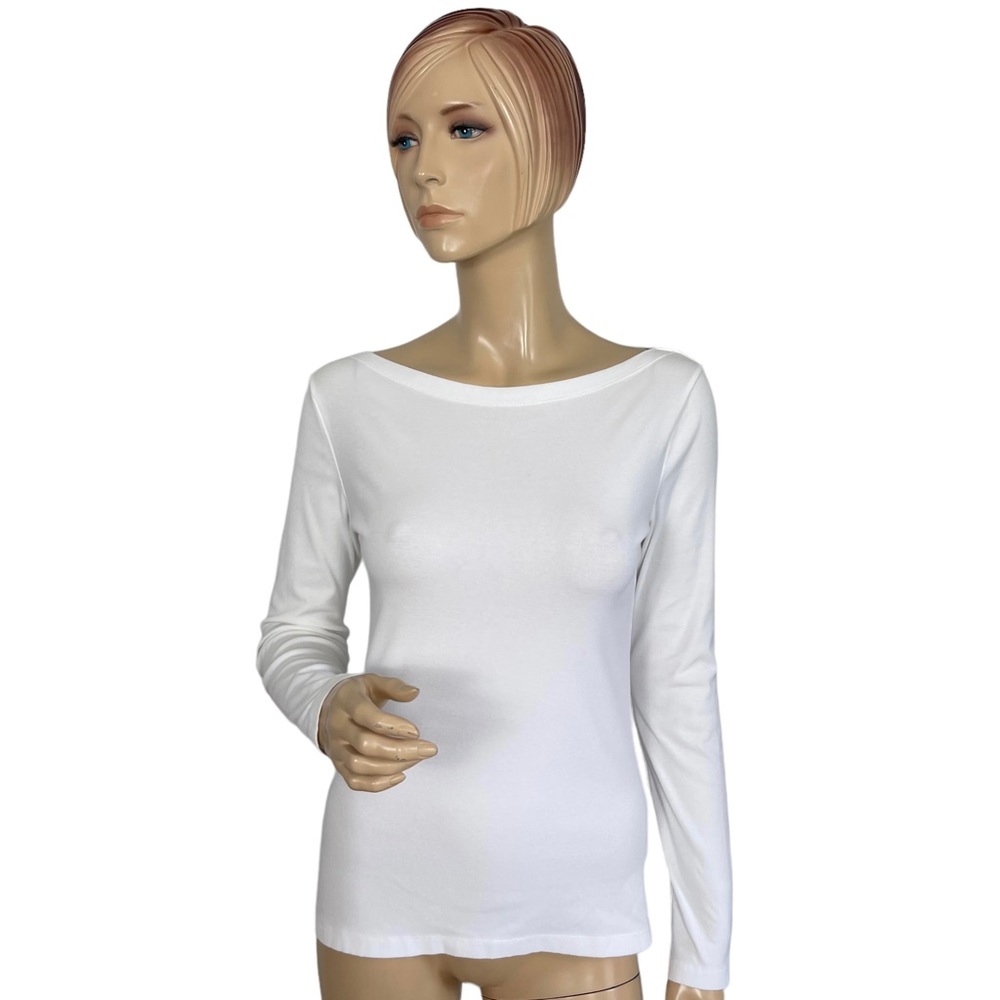 Boden Long Sleeve Basic Tee in White 6
